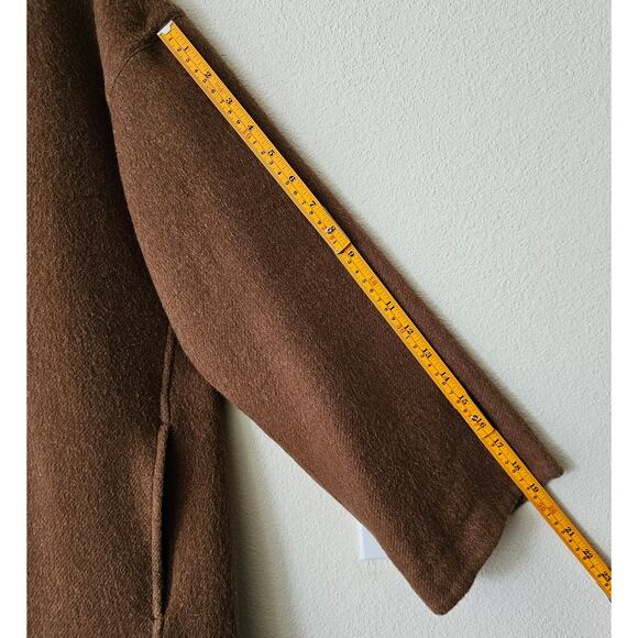Eileen Fisher Brown Alpaca Wool Silk Blend Oversize Shawl Collar Coat  Sz XS - Picture 16 of 16